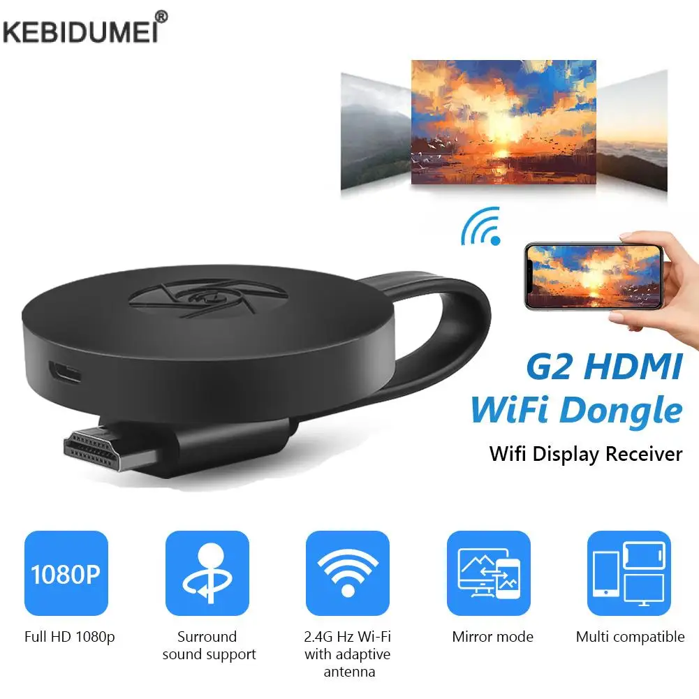 G2 Miracast TV Dongle Wifi Wireless TV Stick Supoort HDMI 1080P HD Mirror Screen Display Adapter For IOS Andorid