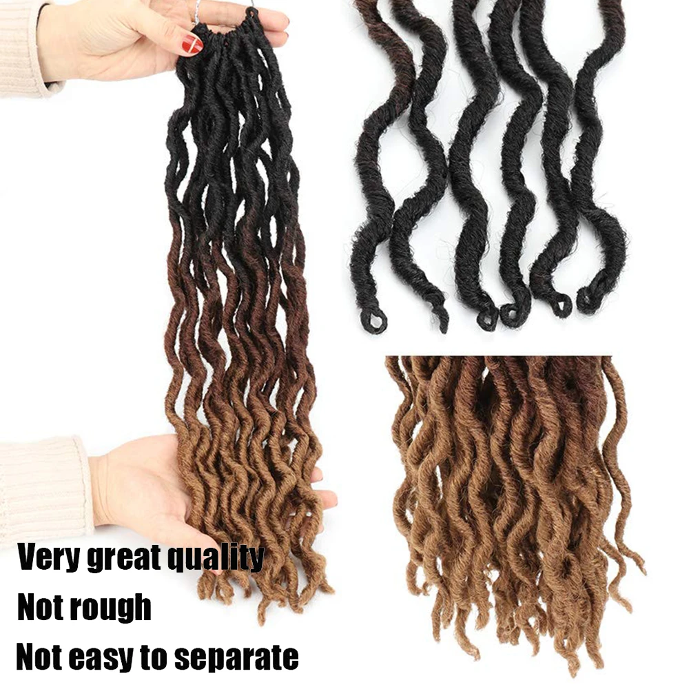 여신 페이크 락스 크로셰 헤어 6팩/로트 소프트 집시 락스 웨이브 크로셰 브레이드 합성 드레드락스 3톤 곱슬 웨이브