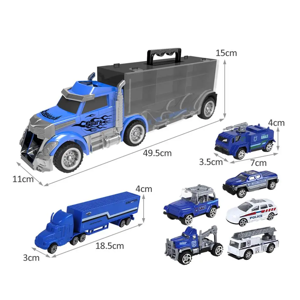 تتضمن حامل سيارات شاحنة لعبة 6 سيارات لعب ومركبات أطفال وأولاد هدية