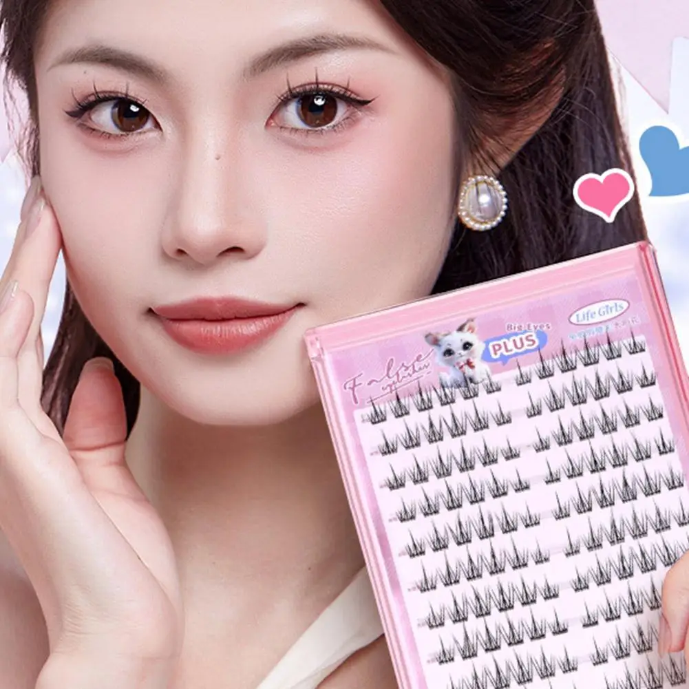 Pestañas postizas sin pegamento de gran capacidad, pestañas postizas autoadhesivas naturales rizadas en C de un solo grupo para maquillaje de niña