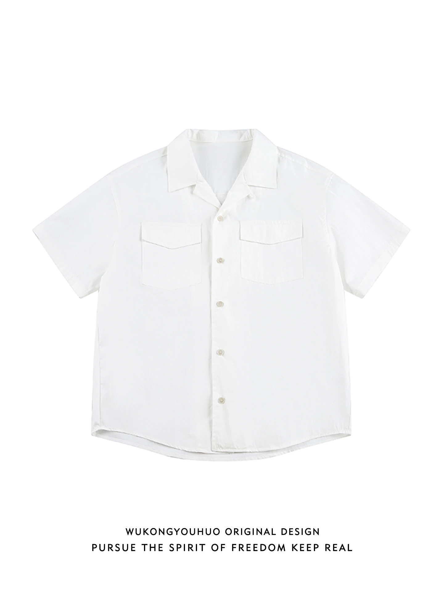 

Summer Casual Loose Cuban Collar ort Sve irt Men's Trendy Brand Faionable f Sve irt Pure Color Wearable