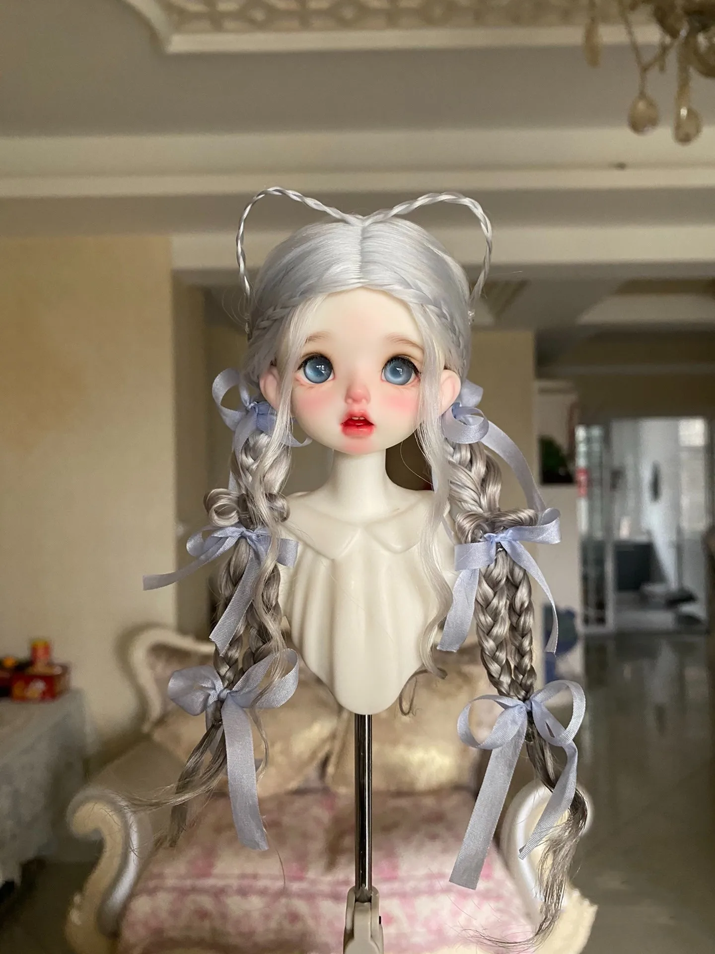 

Парик для шарнирной куклы 1/4 1/6 1/3, волосы для куклы, мохеровый парик с переходом цвета, бесплатная доставка