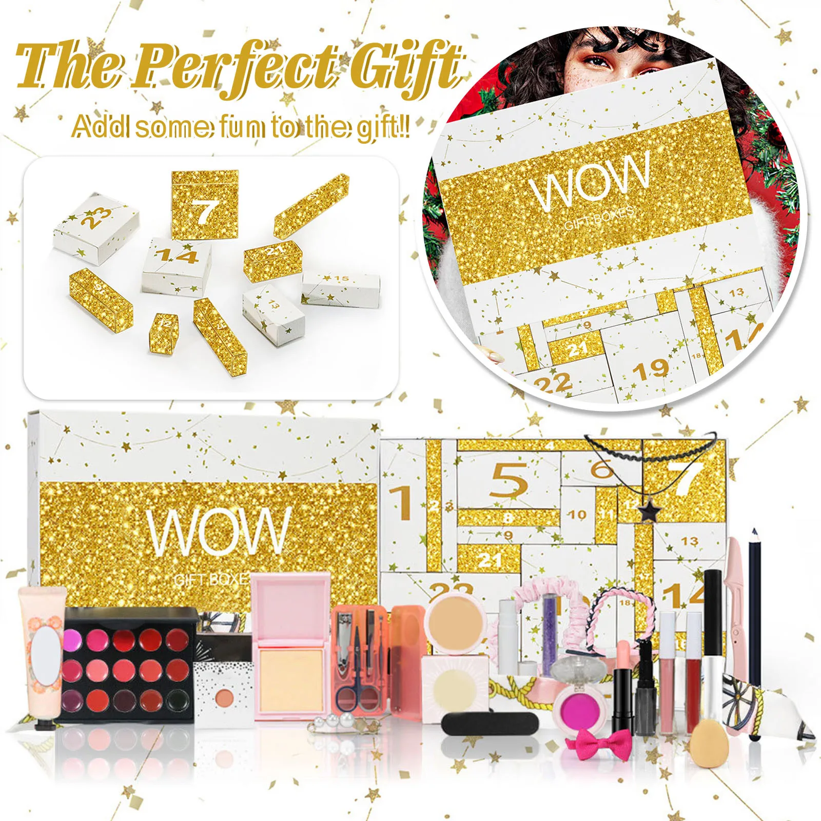 Beauty Advent Calendar，Makeup Set Countdown Calendar Christmas Advent Calendar With Makeup Set For Girls 24 Day Makeup Calendar