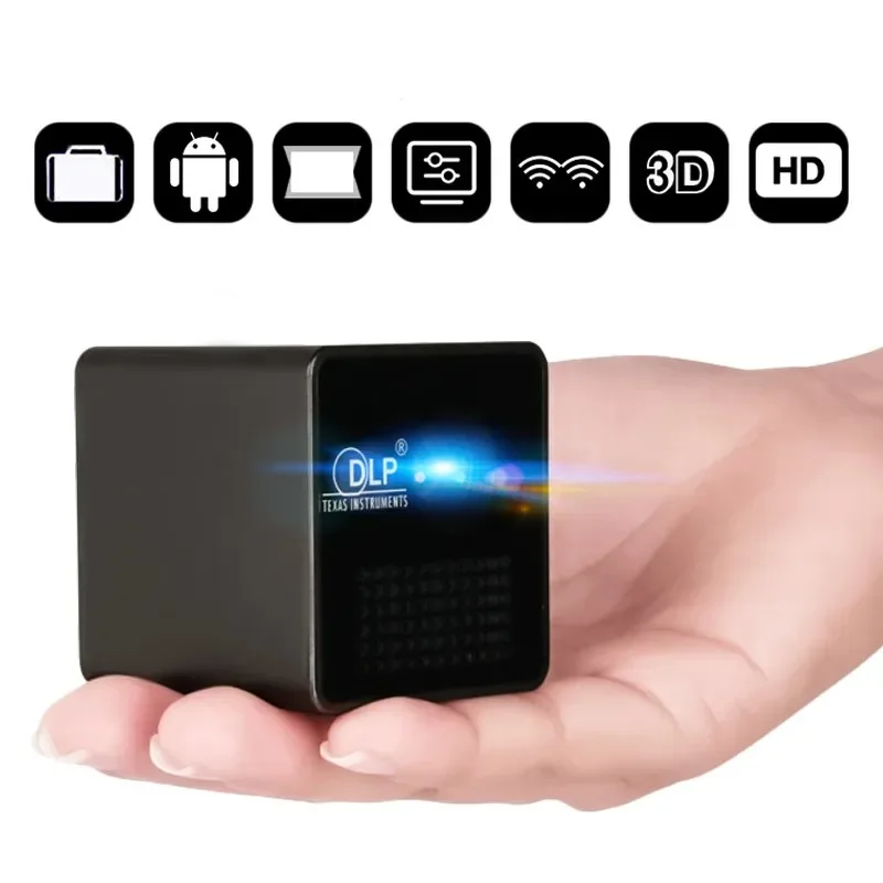 UNIC P1S WIFI Wireless Pocket DLP Mini Portable Projector 40 Ansi Lumens Micro Miracast DLNA Video Projector UNIC P1 + H Wifi