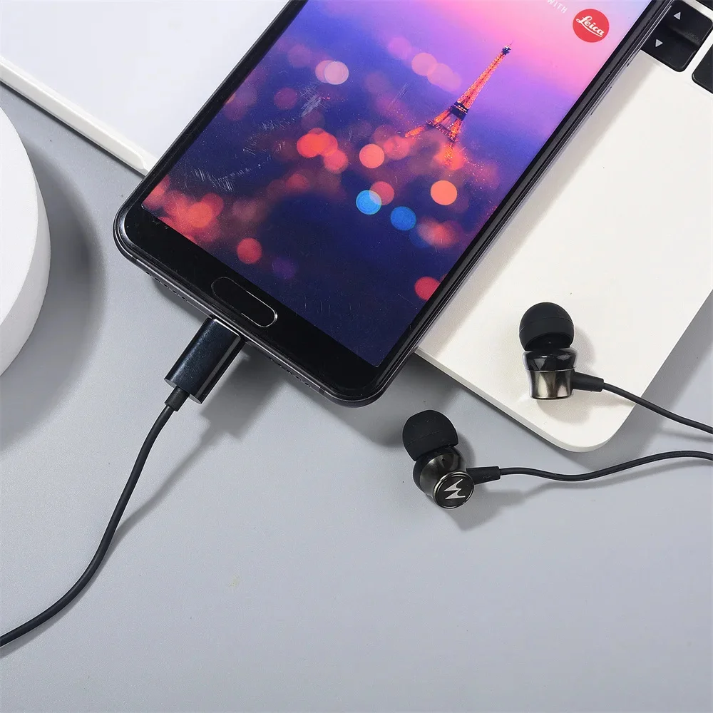 Original pour Motorola USB Type C �couteurs dans l'oreille filaire casque �couteurs avec micro pour Moto Edge 60 50 Pro Razr 50 40 Ultra X30