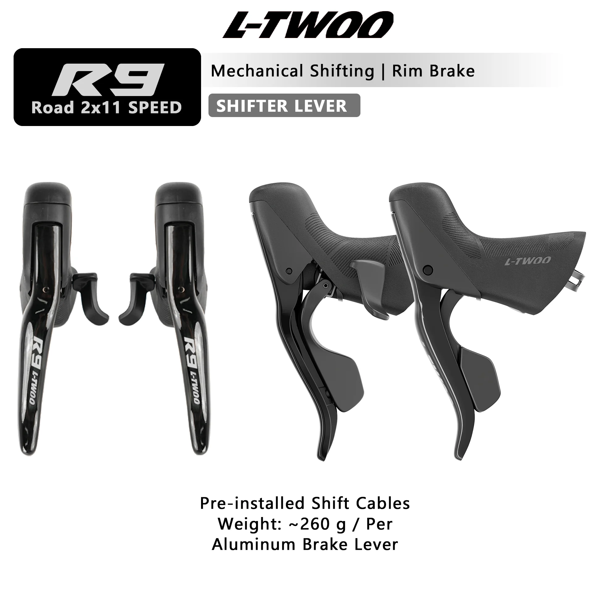 LTWOO R9 Cable Brake 2x11 Speed 22S Road Groupset Mechanical Shifter Front Rear Derailleur ZRACE Cassette Chain Fit 5800 R7000