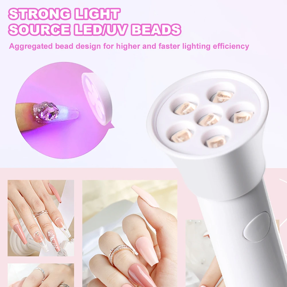 Lampe sèche-ongles Portable UV LED, Mini lampe à ongles, 6 LED, lumière Gel UV, outils d'art des ongles à séchage rapide