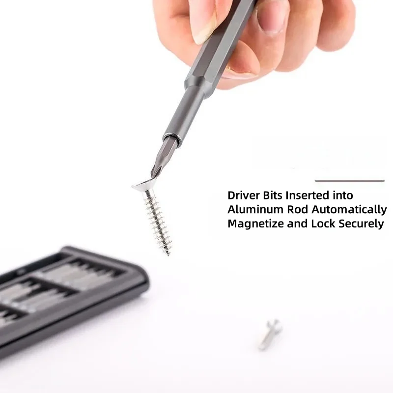 24 in 1 Magnetic Aluminum Handle Precision Driver Set Repair Tool Kit for Phones Watches Glasses PCs