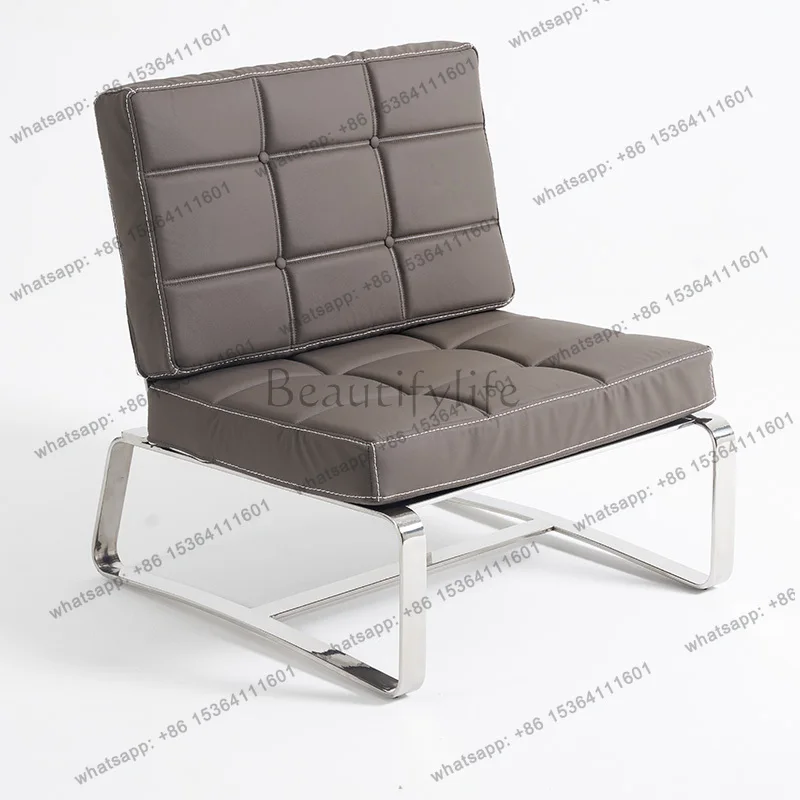 Modern Simple Leisure Chair Can Be Movable Sitting Package Full Simulation Leather Italian Minimalist Household Backrest Single