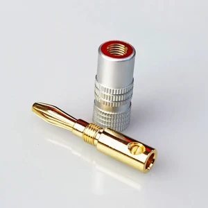 4 buah Konektor Pisang Colokan Pisang Speaker 4mm Jack Pisang 4mm Berlapis Emas Tembaga 24K Cocok dengan Tiang Pengikat 4mm 6 pos penjilidan penjualan terbaik - №