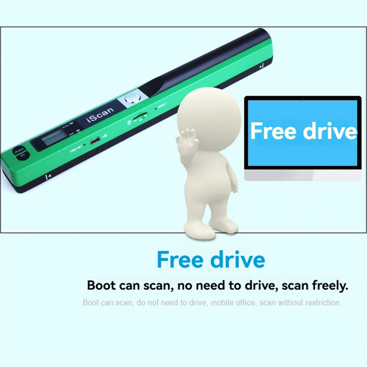 

AB01 Portable Document Scanner 900DPI A4 Book and Photo Digital Scanner Instant Scanning Supports JPG/PDF Formats B