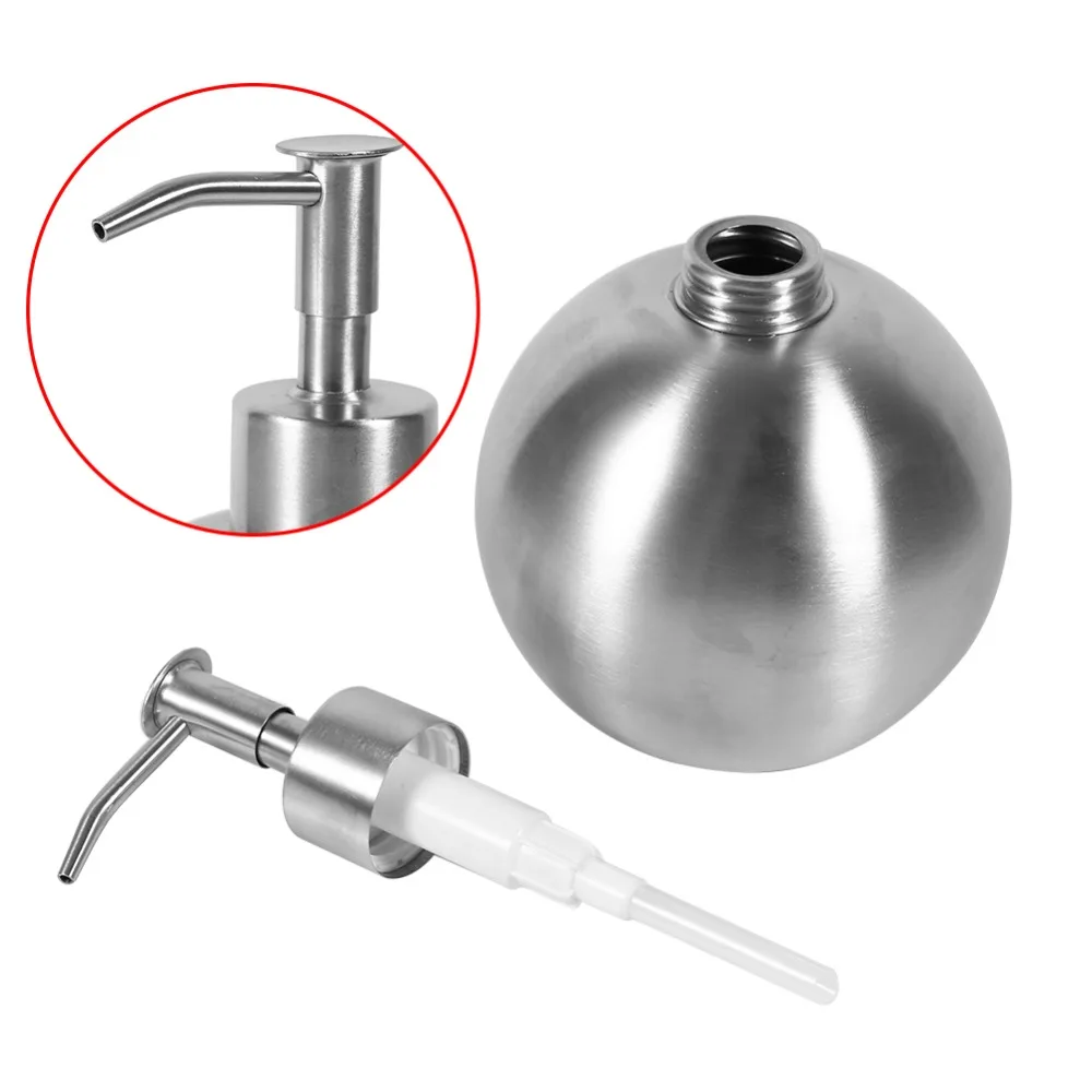 Stainless Steel Soap Dispenser Silver 500ml Capacity Lotion Dispenser Refillable Pump Mechanism Pump Dispenser Bottle