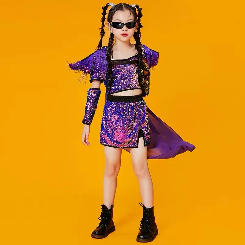 

Комплект костюмов для джазового танца для девочек, детская модель для показа мод дофамина, костюм для джазового танца для девочек, костюм для танцевального выступления