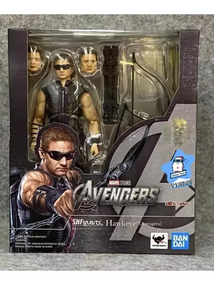 In Stock Original Bandai S.H.Figuarts SHF The Avengers Hawkeye Black Widow Anime Action Figure PVC Model Collectible Toys Gifts
