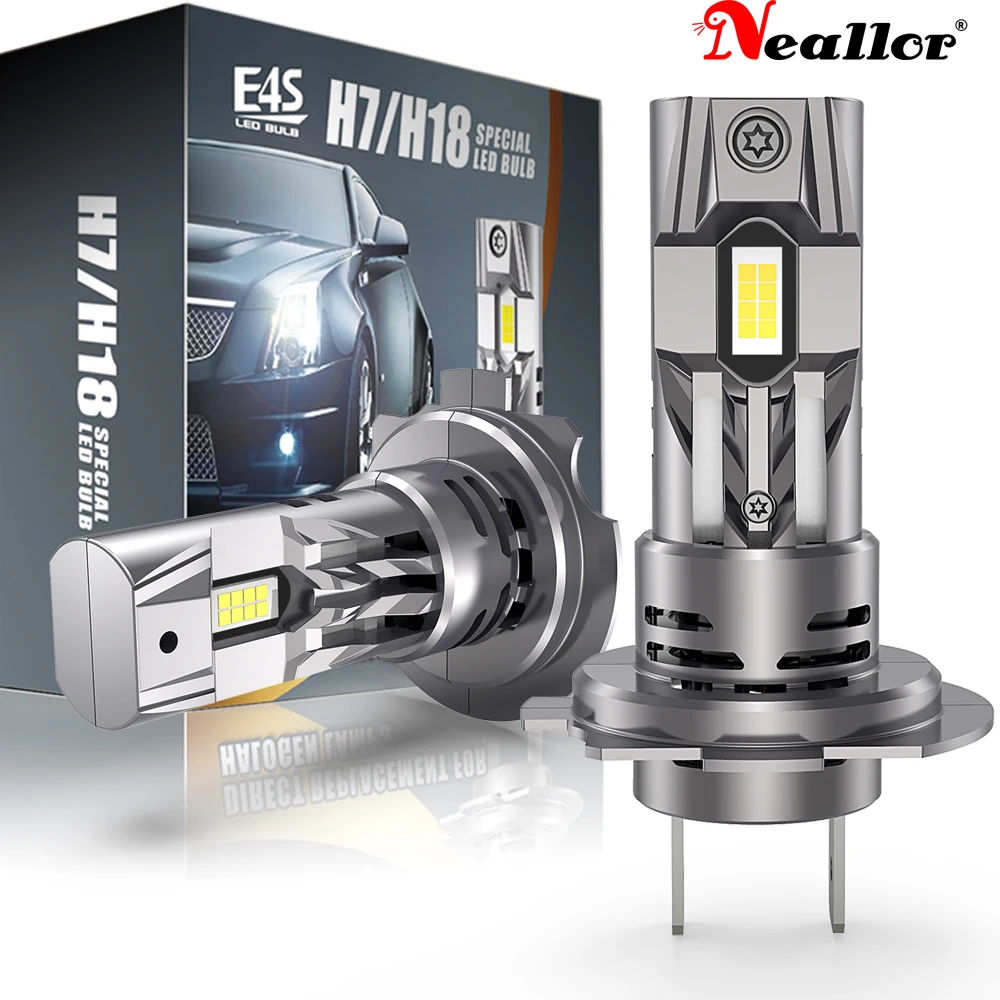 2pcs High Power H7 LED Headlight Bulbs Super Bright Powerful No Adapter Required Car Turbo Diode White Moto Fog Lamp 12v 55W H18