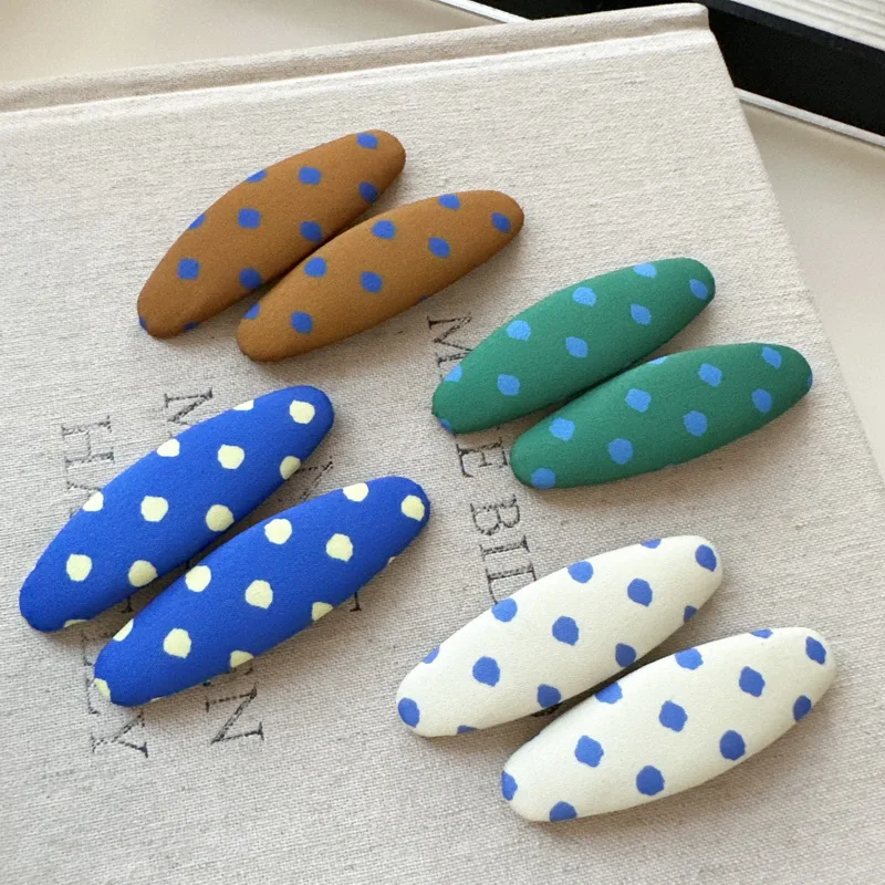 Korea Polka Dot Hair Clip For Girls Cute Dot Barrette Women Bangs Hairclip Green dot hairpin black hair pins hair accessories