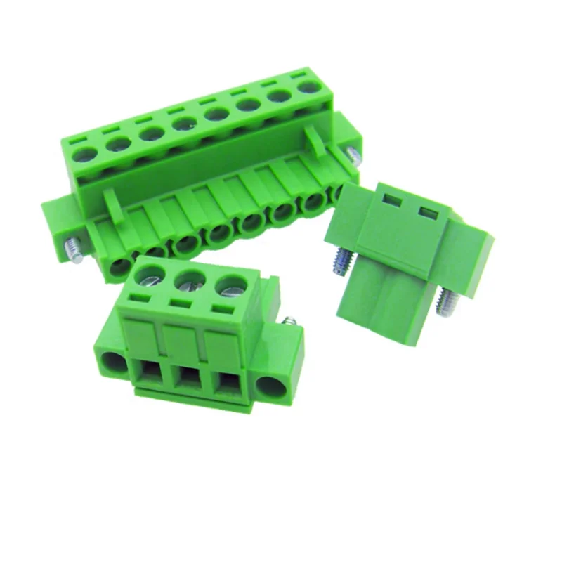 2pcs 2EDGKM-5.08mm Copper Environmental Protection Ear Plug Screw Terminal Plug with Flange Locking 2-24pin