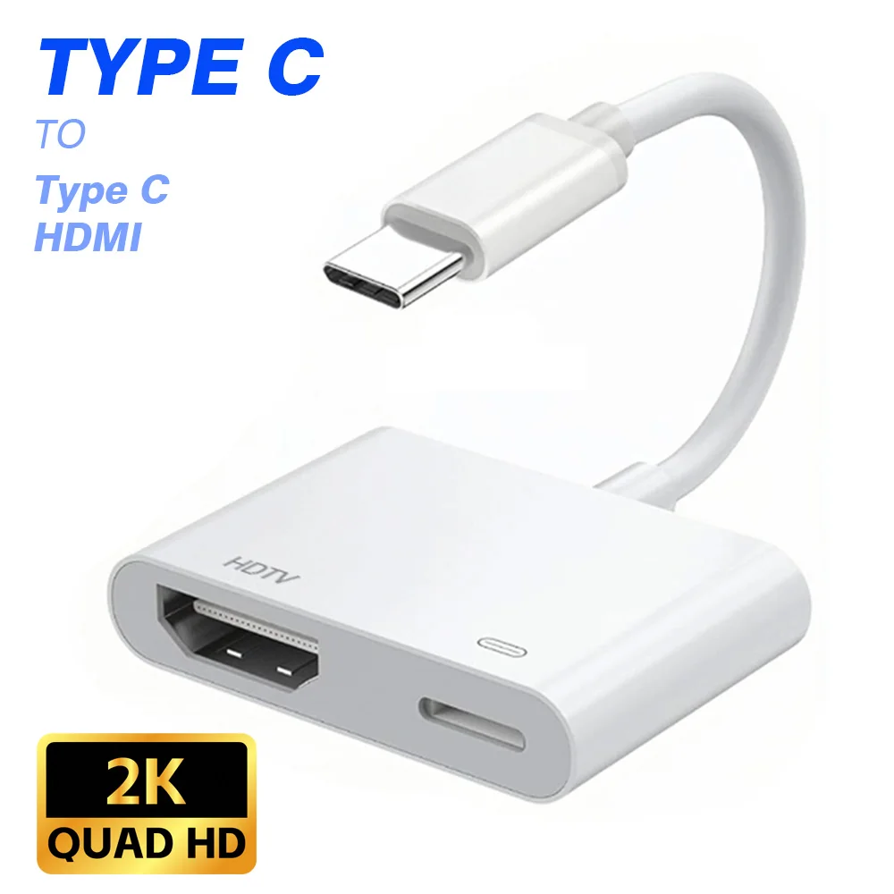 

Кабель USB-C на HDMI 4K@30/60 Гц с поддержкой PD-зарядки и цифровым AV-адаптером, совместимый с Phone15/16/17, Samsung Dex, ноутбуками