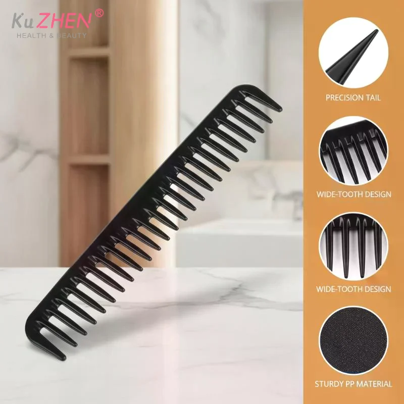 Wide Tooth Hair Combs Eco Friendly Durable Plastic Smooth Edges Perfect For Salon Home Curly Hair Care