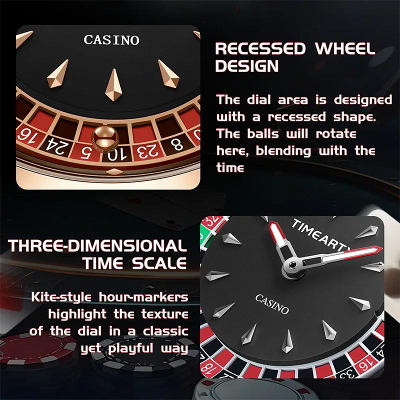 Timeartx Brand 5031 New Luxury Quartz Watches Man European Roulette Poker Game Wristwatch