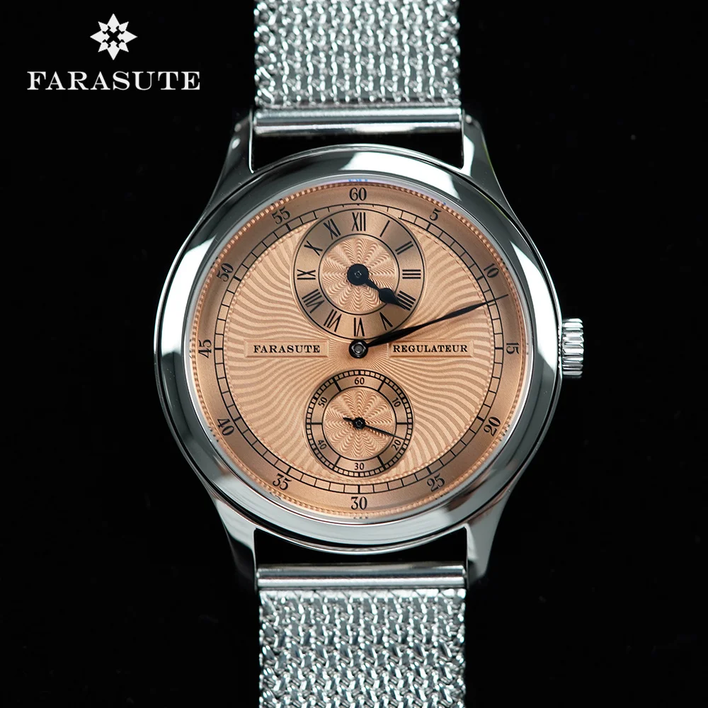 FARASUTE ريترو آلات ساعة اليد للذكور الكلاسيكية النورس دليل الميكانيكية ساعة يد تعمل بالحركة الرجال مقاوم للماء Montres pour hommes