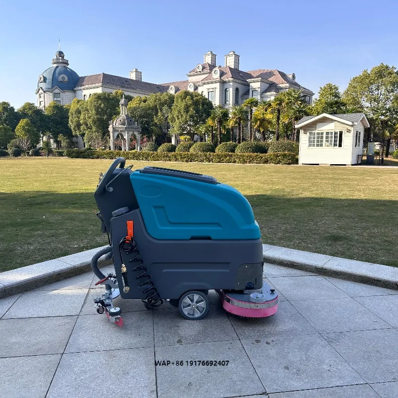 

Industrial on Battery Cordless 65/75L Commercial Tiles Hand Push Vacuum Floor Washing Machine Scrubber for Parking Lot