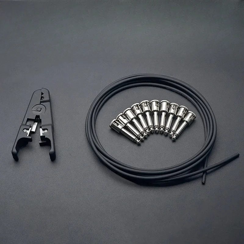 DIY Guitar Solder-free Pedal Patch Cable Board Copper Cable Kit Set 10ft 10 Strait Audio Solderless 6.35 Mono Jacks