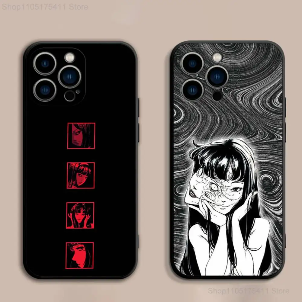 

T-Tomie J-Junji Ito Phone Case For iPhone 17,16,15,14,13,12,Pro,Max,Plus,E,SE4,Air,Mini Black Soft Cover