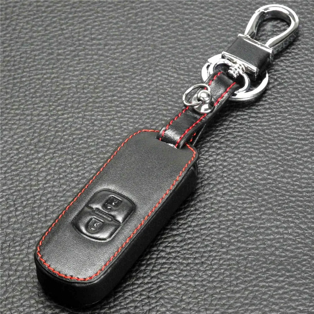 jingyuqin 2/3BTN Genuine Leather Car Key Case Protect for Mazda 2 3 5 6 CX-3 CX-4 CX-5 CX-7 CX-9 Atenza Axela MX5 Fob Cover Set