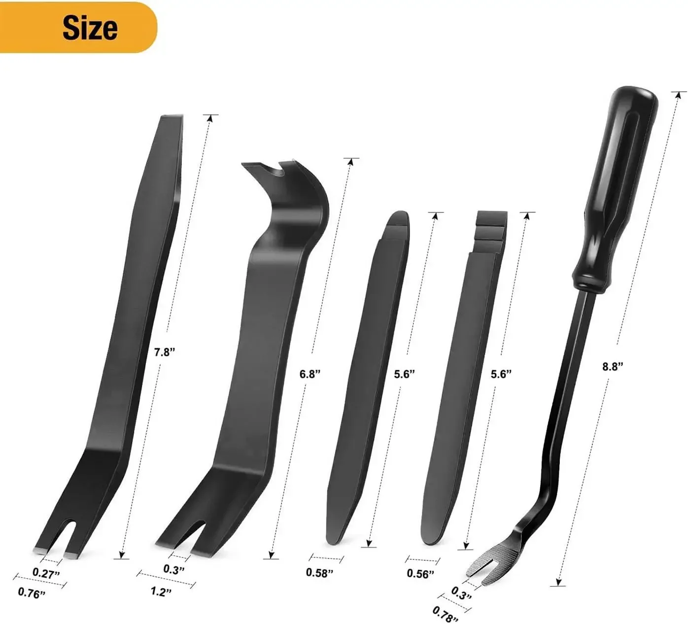 5 шт. нейлоновый набор инструментов для автоматического снятия обшивки, набор инструментов для удаления царапин для автомобильной панели с зажимом и аудиоприборной панели, черный