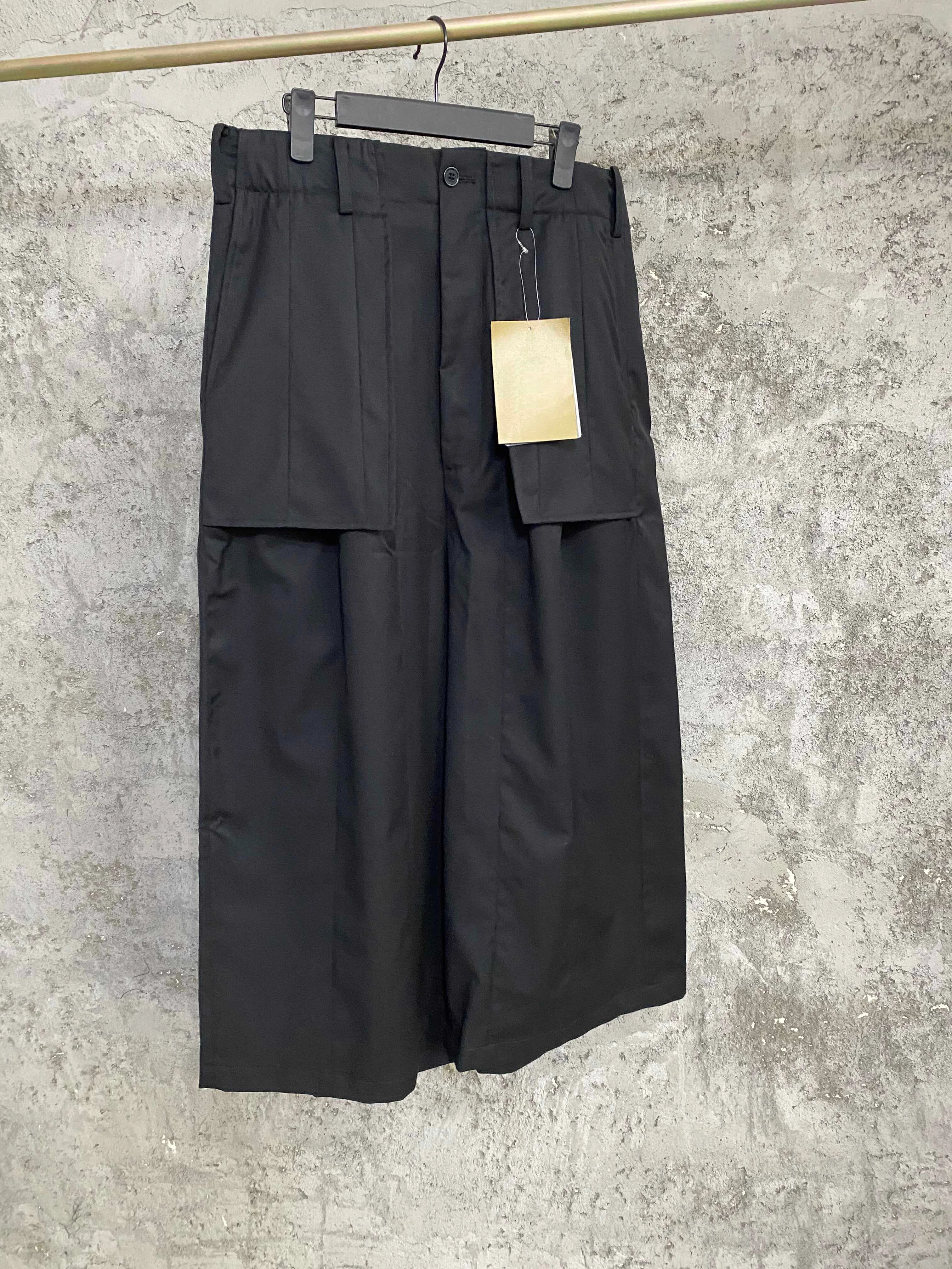 TOP-YAMAMOTO asymmetrical casual pants with an extra piece of cotton, loose design, straight-leg casual pants for men