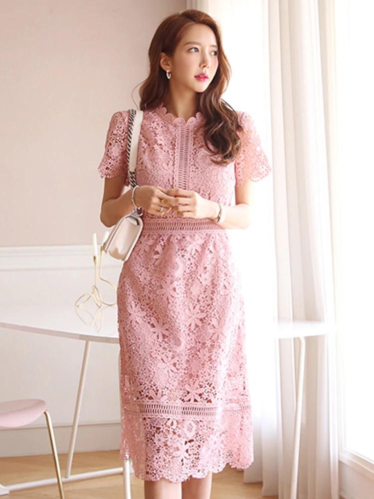 Vestido de noche coreano elegante para Mujer, vestido Formal Temperamental transparente Floral, dulce y delgado, Mini fiesta, Club, graduación, bata para Mujer