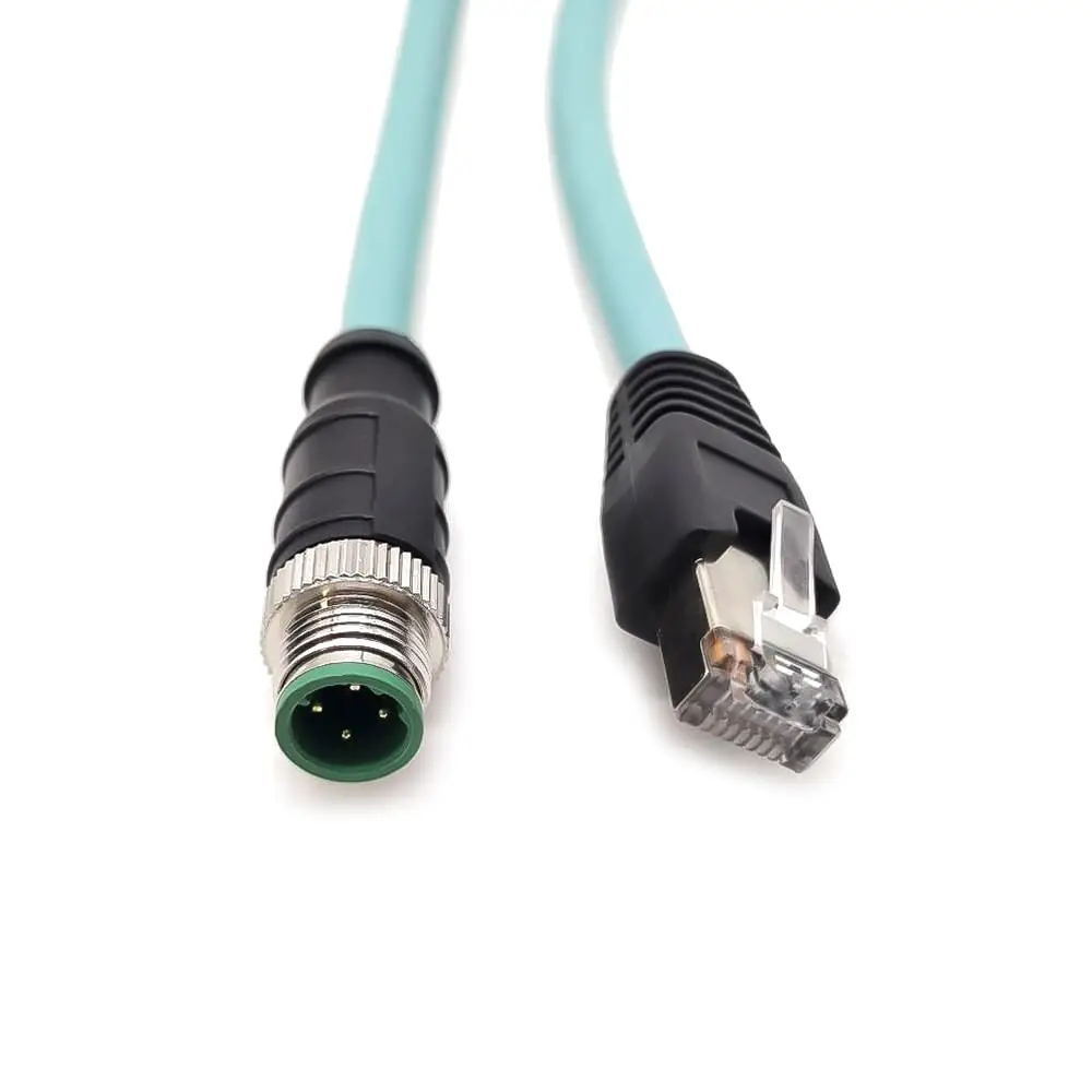 cabo-ethernet-industrial-cat7-de-pvc-verde-de-alta-flexibilidade-m12-d-code-macho-para-rj45-macho-1m-para-camera-de-visao-de-maquina