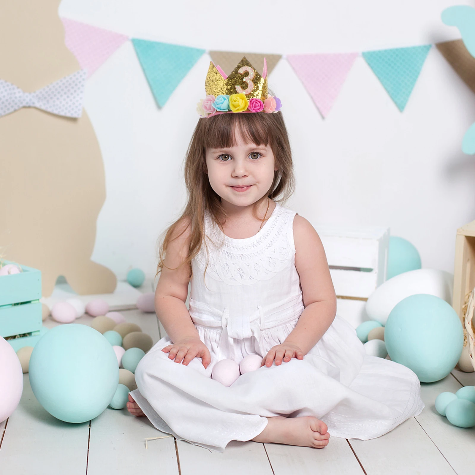 

Children Crown Girls Flower Hairb Birthday Toddler Baby Flower Baby Headwear Headb Headb Headwear
