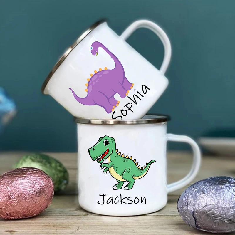 Custom Dinosaur with Name Coffee Cup Personalized Kids Cup Birthday Party Favors for Kids Children Christmas Valentines Day Gift