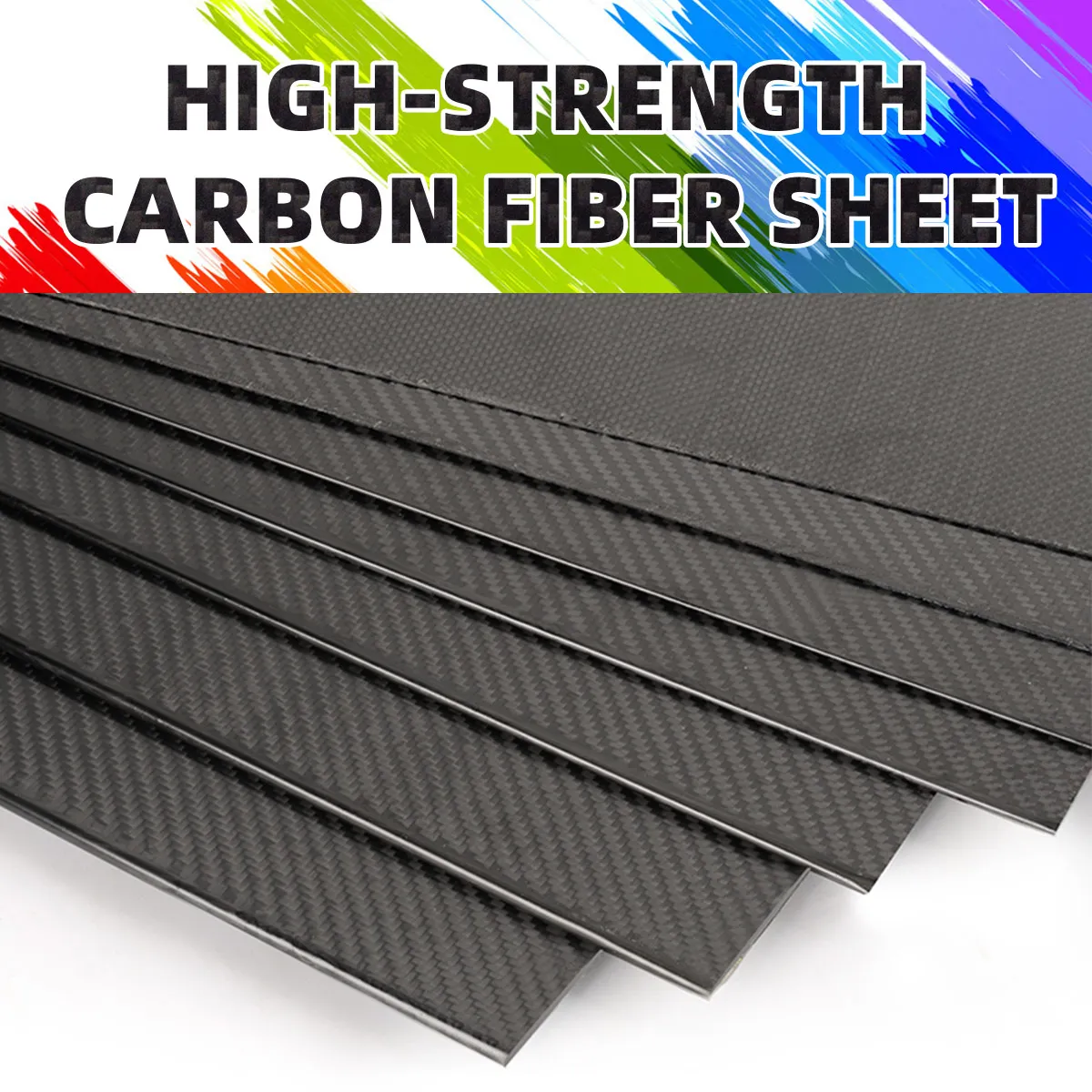 1pcs 0.3mm Thickness 500x250mm 250x250mm 500x600mm 100% Carbon Fiber Plate Panel Sheet With 3K Plaine Weave Glossy Surface