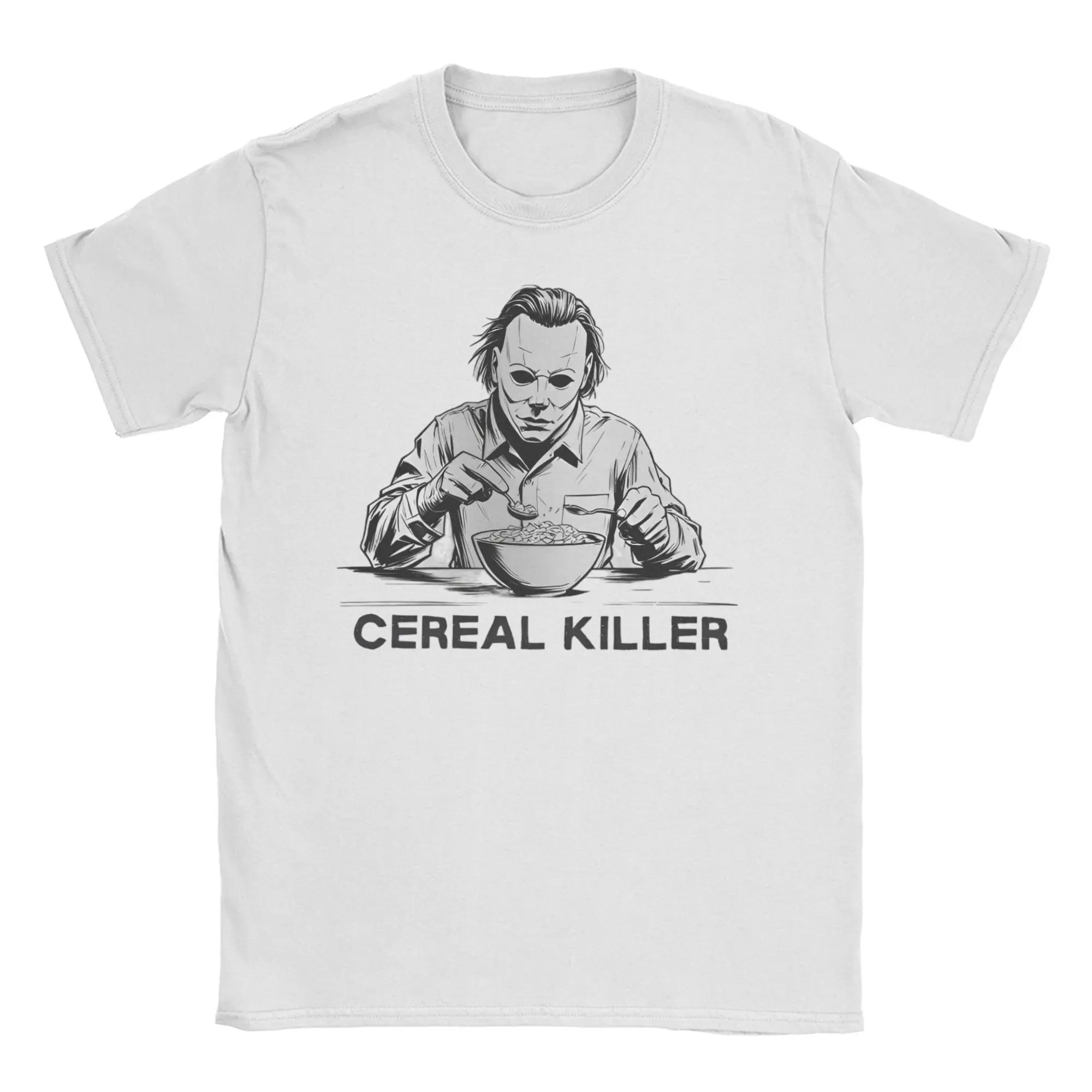 

Cereal Killers Horror для мужчин и женщин Футболка Michael Myers Новинка Футболка с коротким рукавом Футболки с круглым вырезом Хлопковые оригинальные топы