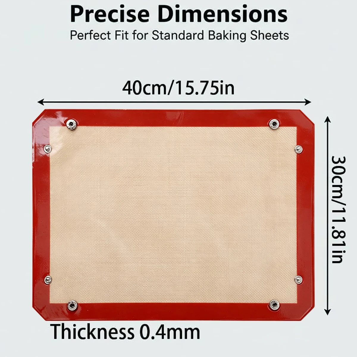 Non-Stick Silicone Fiber Baking Mat with Buckle, Reusable Corners Snap Together to Form Leakproof Baking Tray, Oven Mat