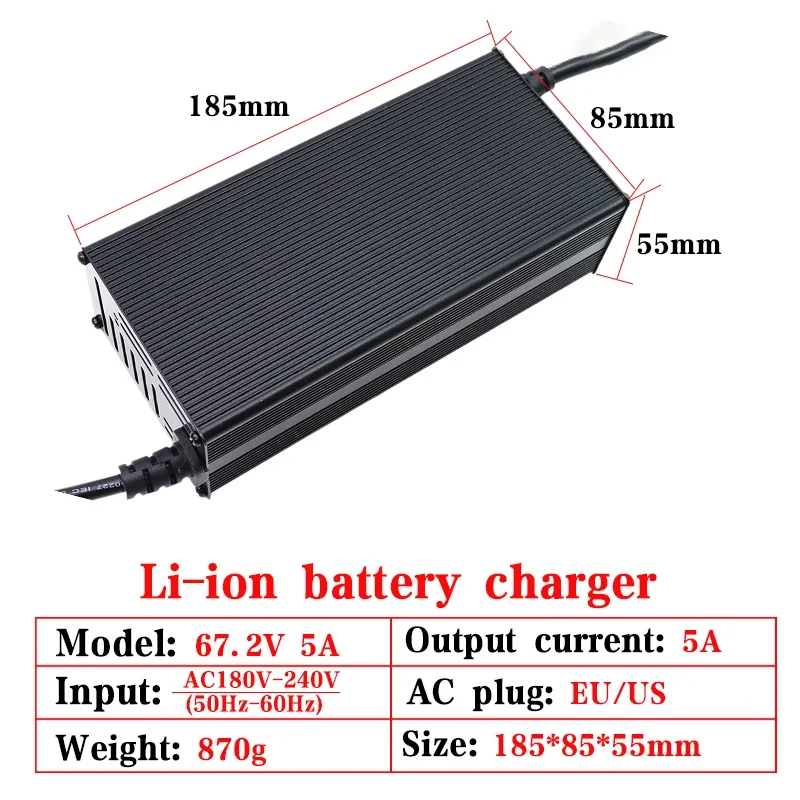 60V 67.2V 5A 8A 10A 12A 15A 20A lithium-ion battery charger LED 60V 16S fast intelligent charging/EU