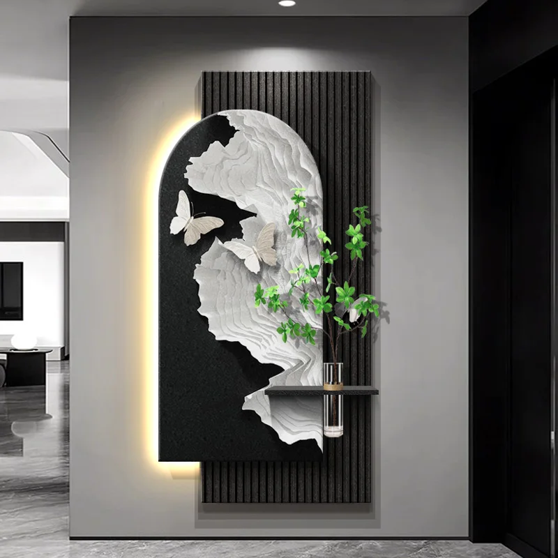 

3D Sandstone Wall Lamp Painting Abstract And High-end Sense Foyer Decoration Painting Simple Modern Corridor Hanging Painting