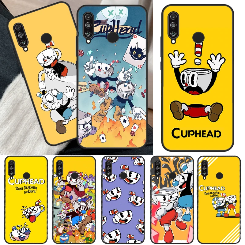 Cute Game Cuphead Case For Huawei P40 Lite P20 P50 P30 Pro P Smart Z 2019 Nova 5T Cover For Honor 50 Case