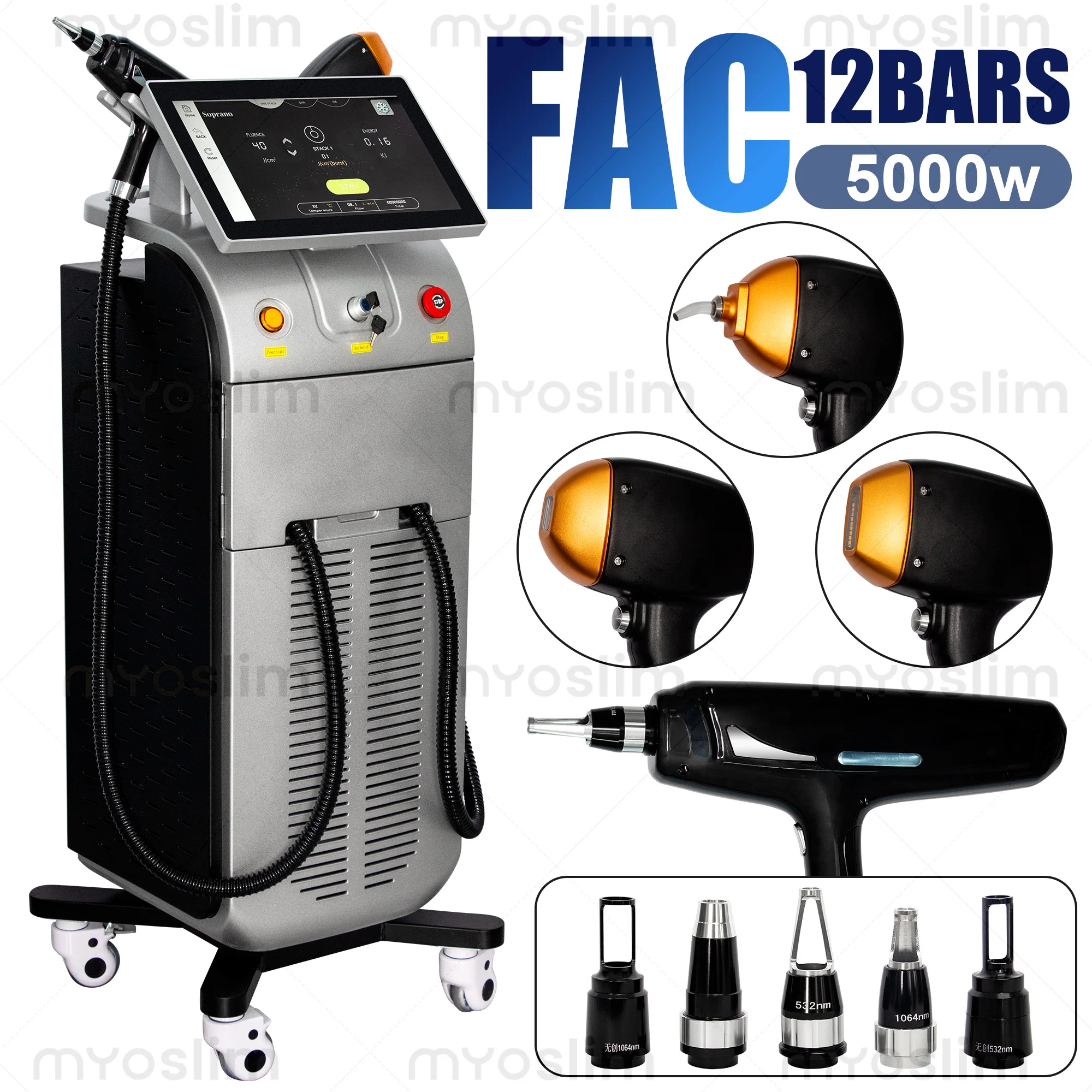 Professional Ice Titanium Triple Wavelength 808nm Diode Beauty Device Salon Hair Removal Stable Energy Cosmetic Equipment