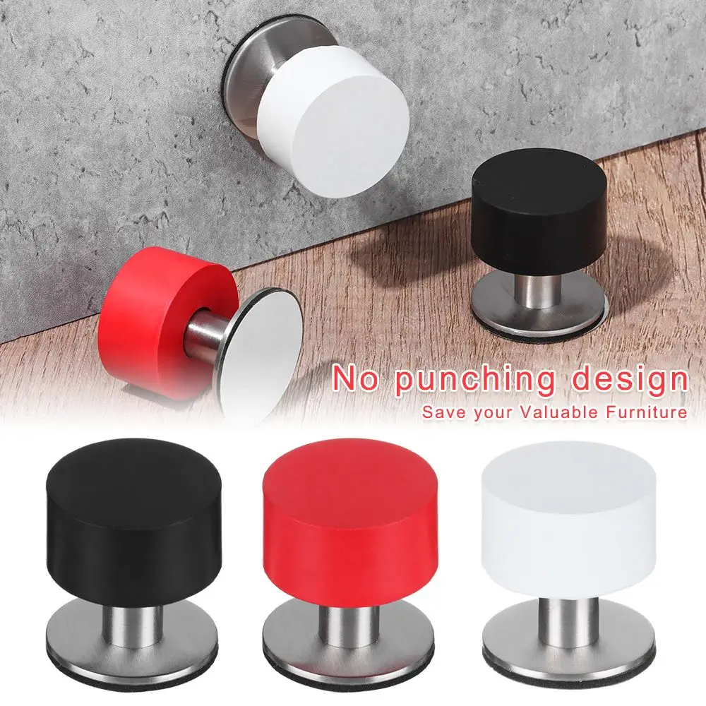 Stainless Steel Non Punch Tools Heavy Duty Rubber Floor Protector Door Stopper Door Stop Rubber Stopper