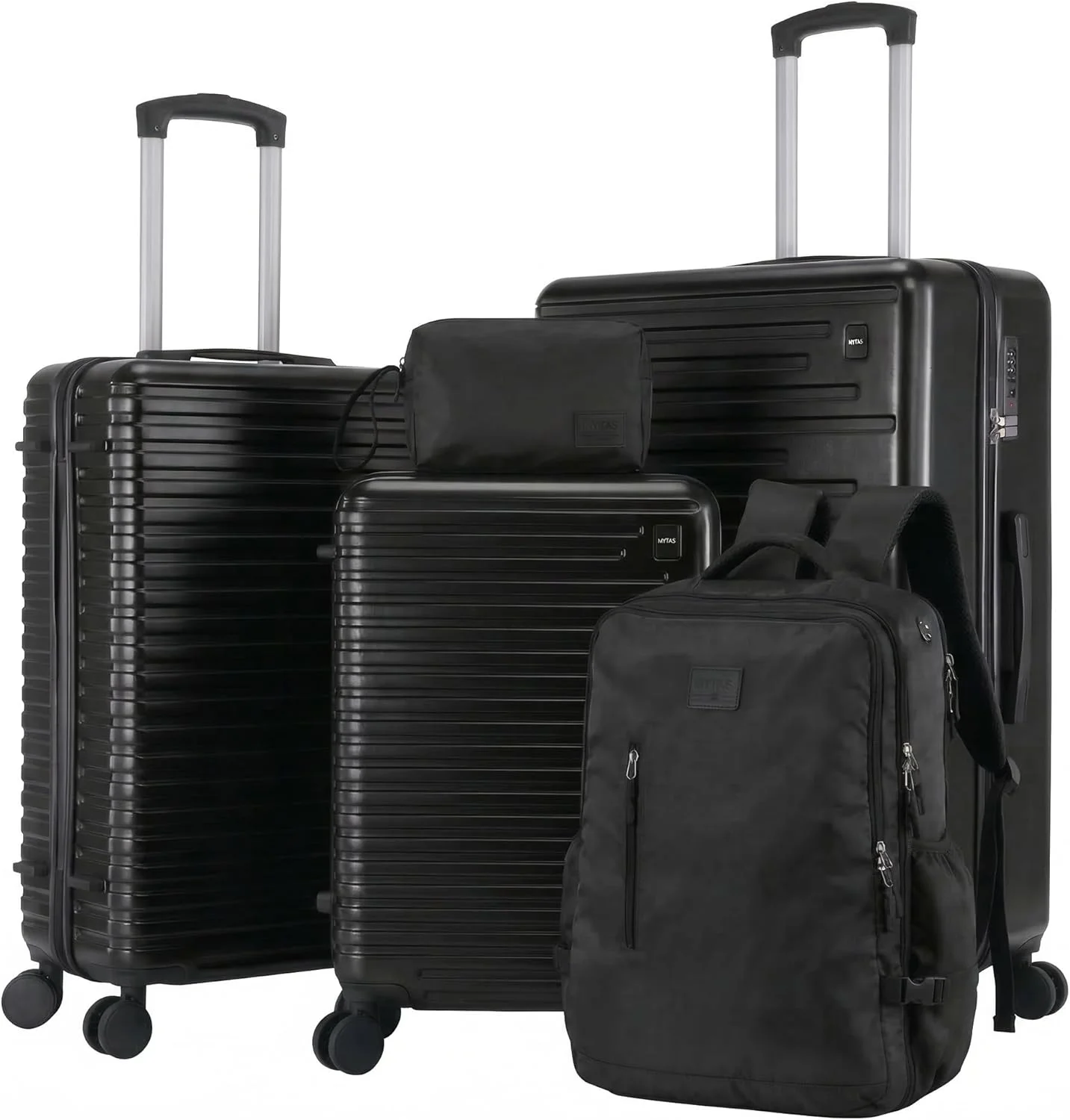 

Набор из 5 предметов: чемоданы с жестким корпусом, замком TSA, двойными вращающимися колесами, гарантия 4 года - черный