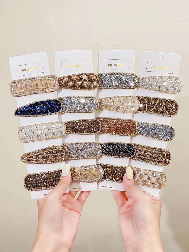 Nieuwe Vrouwen Elegante Parel Strass Haarspelden Lady Luxe Shiny Eenvoudige Haar Clip Kant Haarspeldjes Hoofdband Mode Haaraccessoires