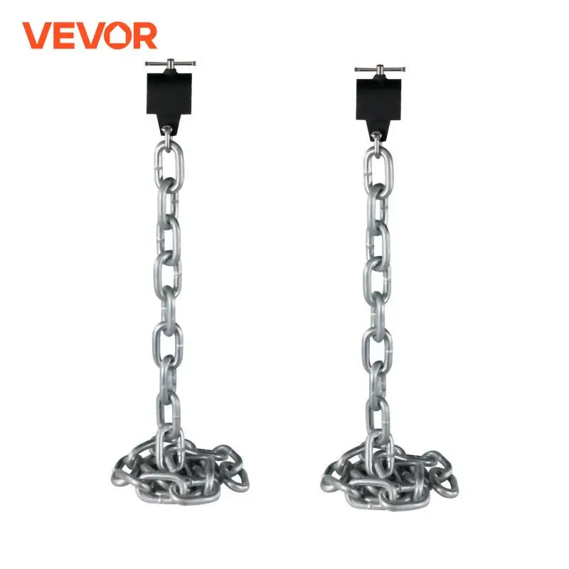VEVOR Cadenas de Elevación Sólidas para Cuerpo 20 kg Cadena Levantamiento Pesas Plata 1.6m Ajustable Enlace Cadena Hueco Olímpicos Color Plata Cadena Entrenamiento para Entrenamientos Múltiples
