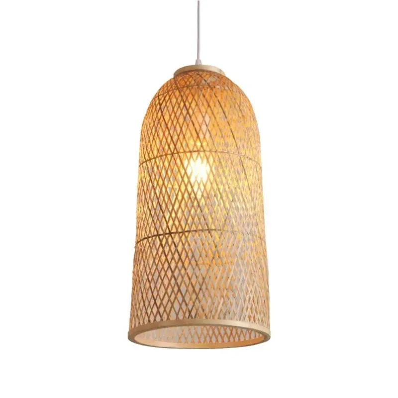 

Natural Handwoven Pendant Lamp Wicker Bamboo Lamp Shade for Dining Living Room Kitchen Island Foyer Rattan Chandelier Decoration