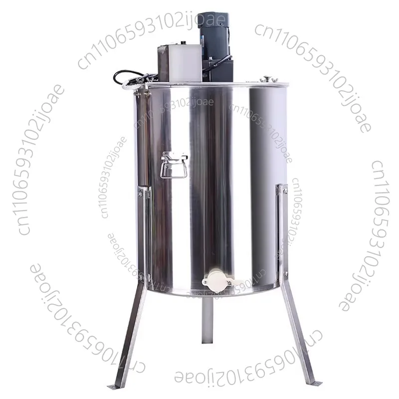 Four-frame Honey Extractor Manual Spin Honey Machine Stainless Steel with Bracket Honey Outlet Sugar Machine Beekeeping Tool