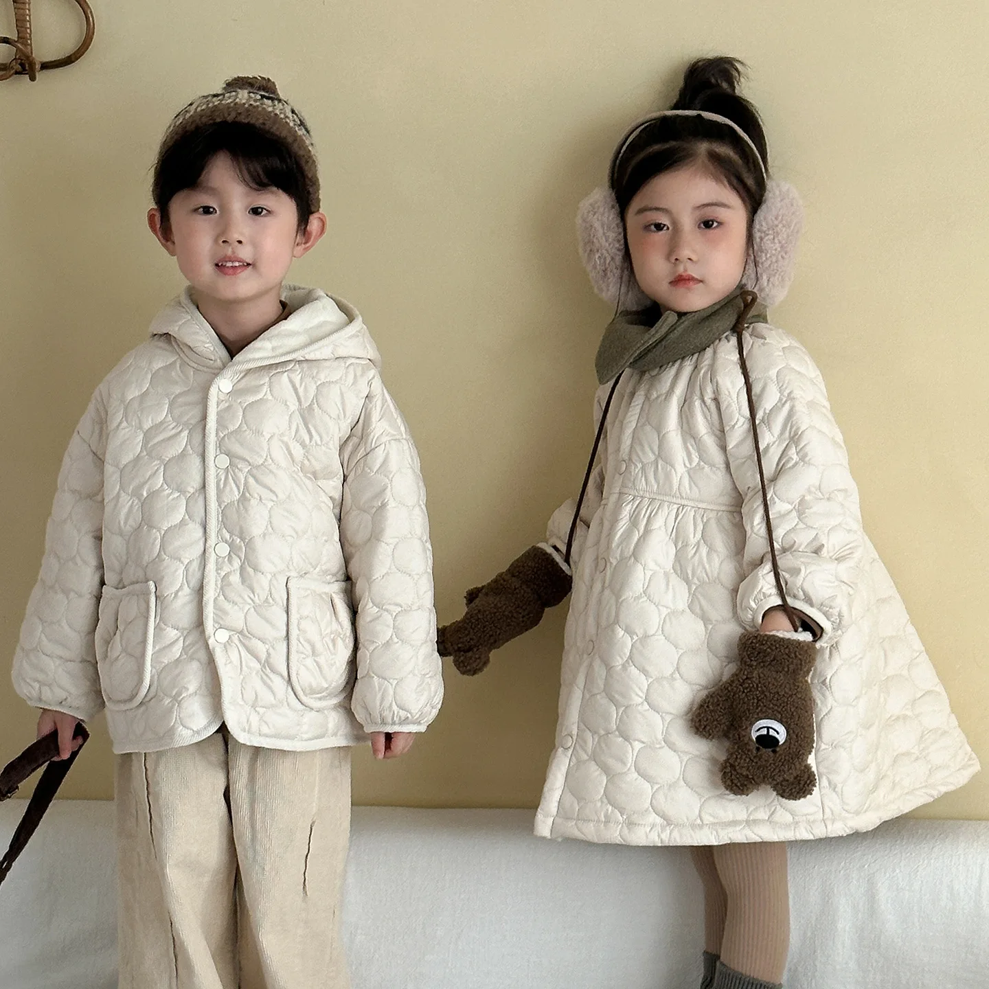 

Toddler Kids Girl Down Jacket Winter Solid Color Casual Thick Little Girl Down Outwear Korean Versatile Children Girl Parka Coat