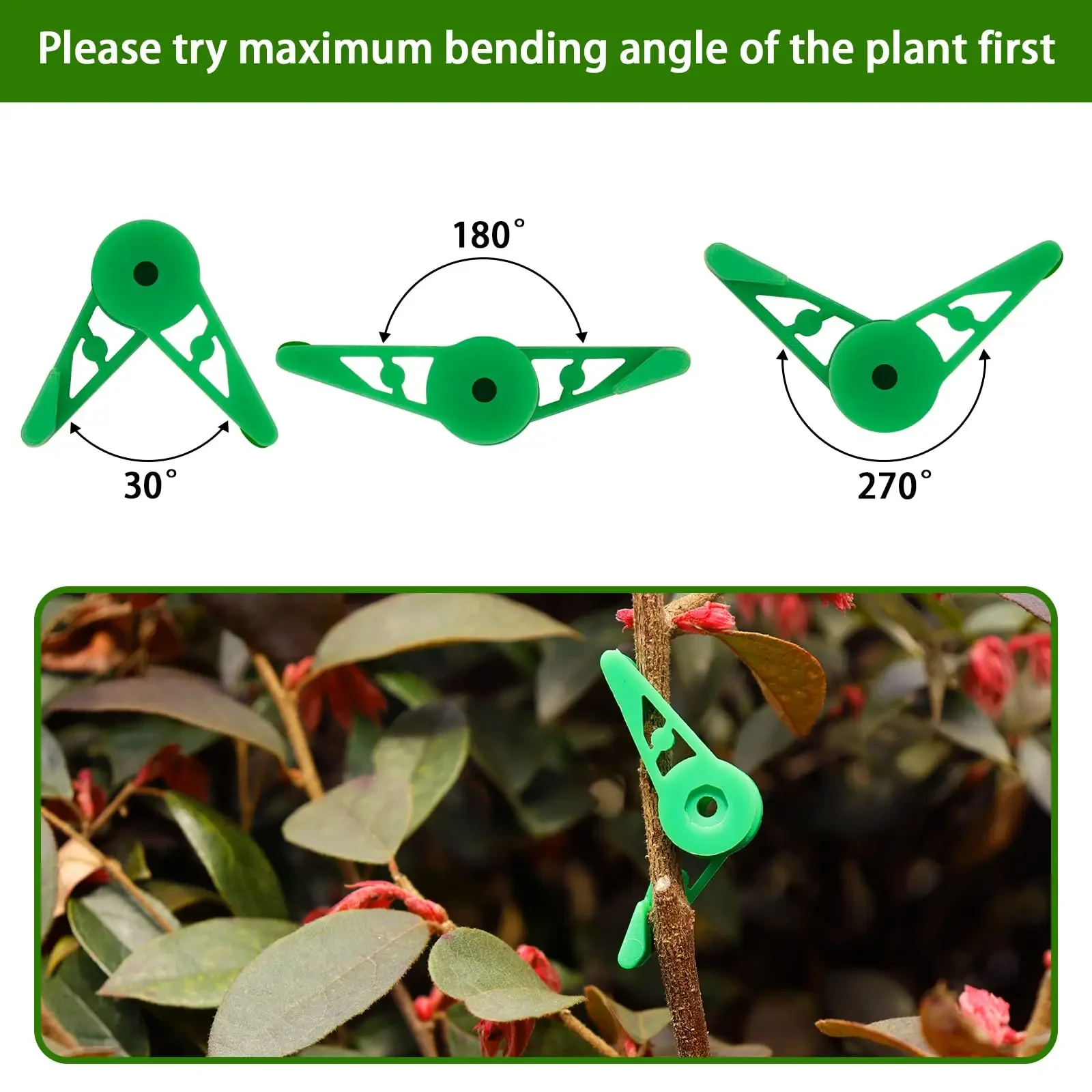 360 Degree Adjustable Plant Clips for Low Stress Training Plant Branches Bender Stem Trainer Clips to Control Growth Direction